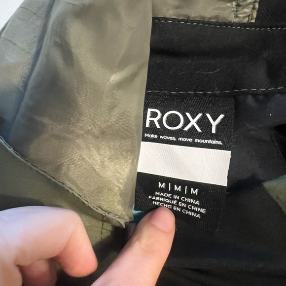 Roxy Rideout Green Ski or Snowboard Bib Pants - Picture 12 of 14